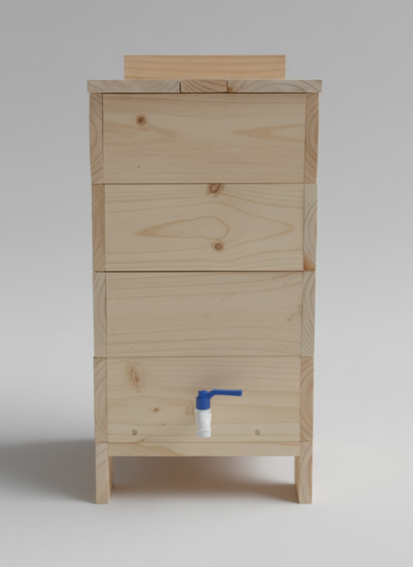 Vermicompostera 4 Niveles con Estanque y llave