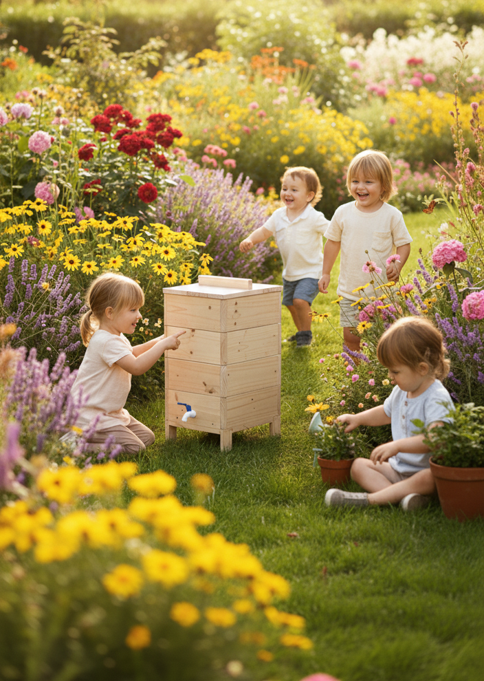 Vermicompostera 4 Niveles con Estanque y llave