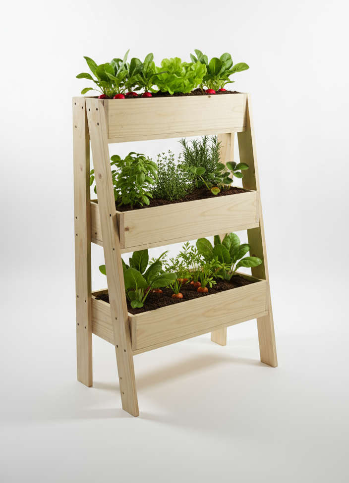 Huerto urbano 3 niveles autosoportado