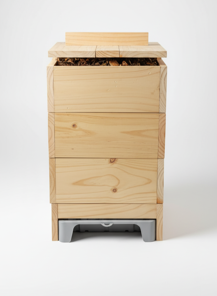 Vermicompostera 4 Niveles con Bandeja